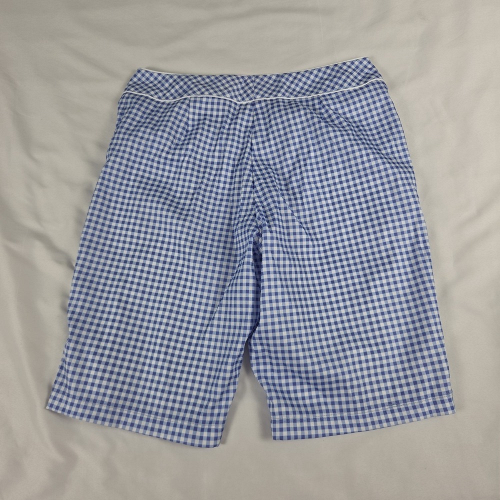 TAIL WHITE LABEL Blue White Gingham Check Shorts‎ Bermuda Golf  Size 12 - Picture 4 of 4